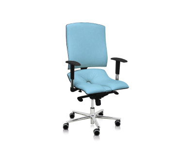 Ergonomická židle Ásana Steel Standard Ekokůže Light Blue